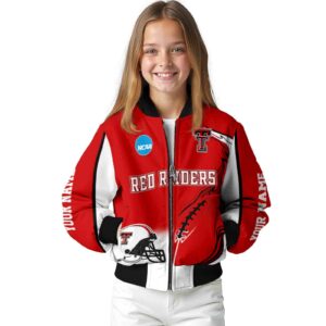 customized texas tech red raiders flaming football red white jacket top rated jacketwow