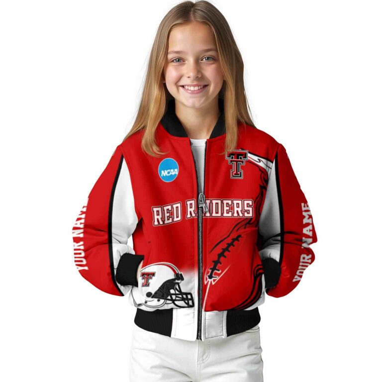 customized texas tech red raiders flaming football red white jacket top rated jacketwow