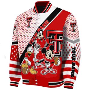customized texas tech red raiders mickey donald goofy red white jacket best selling jacketwow