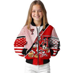 customized texas tech red raiders mickey donald goofy red white jacket top rated jacketwow