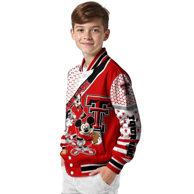 customized texas tech red raiders mickey donald goofy red white jacket trendy jacketwow