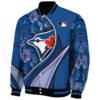 customized toronto blue jays floral print blue jacket best selling jacketwow