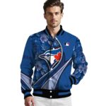 customized toronto blue jays floral print blue jacket best selling jacketwow