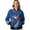 customized toronto blue jays floral print blue jacket latest model jacketwow