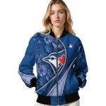 customized toronto blue jays floral print blue jacket best selling jacketwow