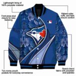 customized toronto blue jays floral print blue jacket best selling jacketwow