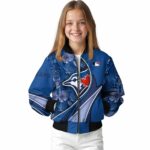 customized toronto blue jays floral print blue jacket best selling jacketwow