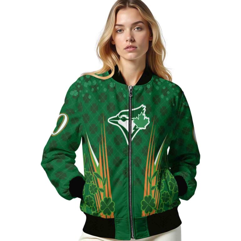 customized toronto blue jays shamrock pattern green jacket latest model jacketwow