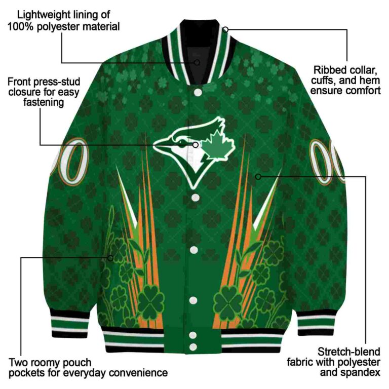 customized toronto blue jays shamrock pattern green jacket new arrival jacketwow