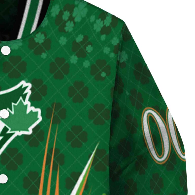 customized toronto blue jays shamrock pattern green jacket premium grade jacketwow