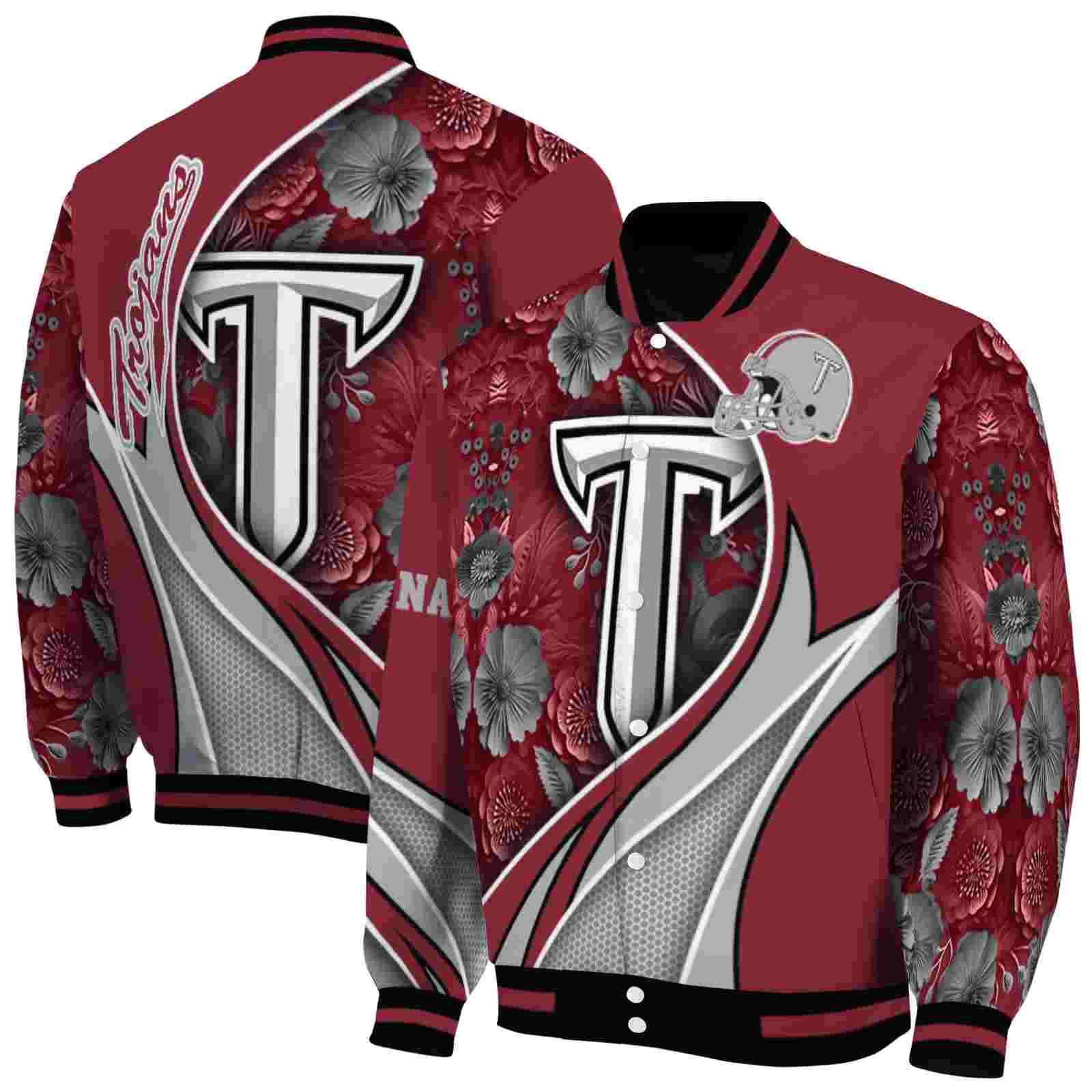 customized troy trojans floral print red jacket fashion forward jacketwow customized troy trojans floral print red jacket fashion forward jacketwow