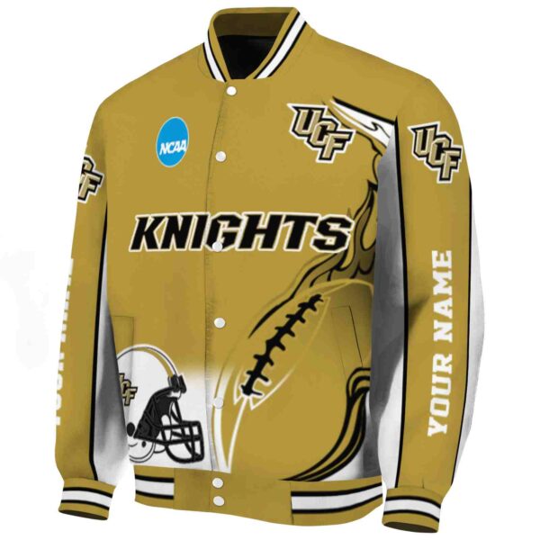 customized ucf knights flaming football gold white jacket best selling jacketwow