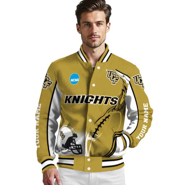customized ucf knights flaming football gold white jacket high quality jacketwow