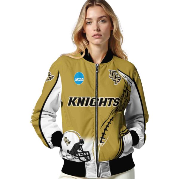 customized ucf knights flaming football gold white jacket latest model jacketwow
