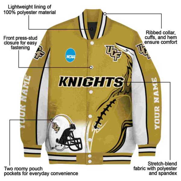 customized ucf knights flaming football gold white jacket new arrival jacketwow