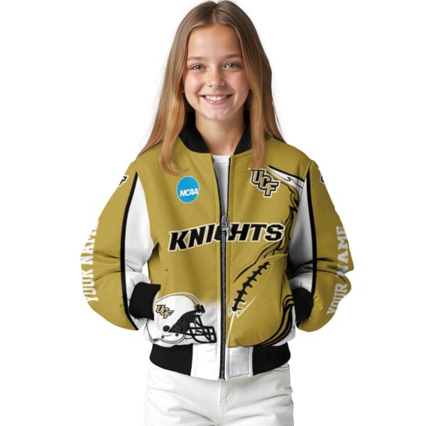customized ucf knights flaming football gold white jacket top rated jacketwow