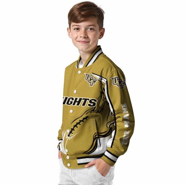 customized ucf knights flaming football gold white jacket trendy jacketwow