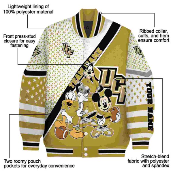 customized ucf knights mickey donald goofy gold white jacket new arrival jacketwow