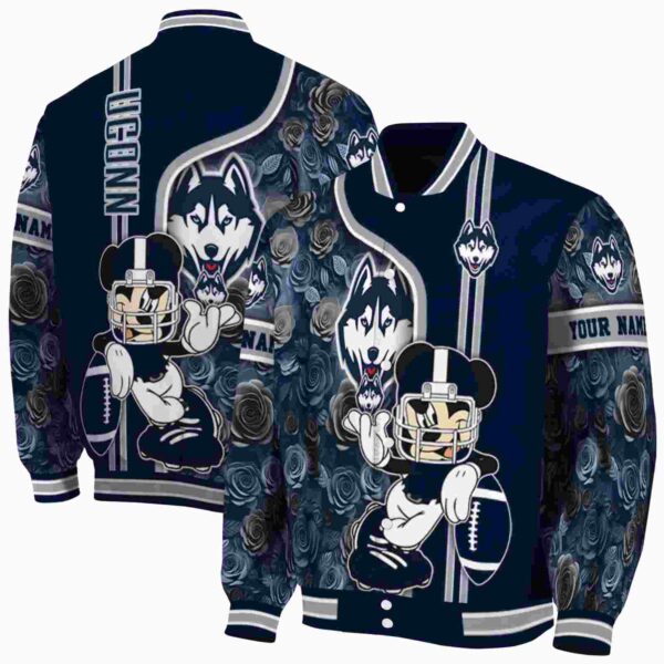 customized uconn huskies rose mickey blue jacket fashion forward jacketwow