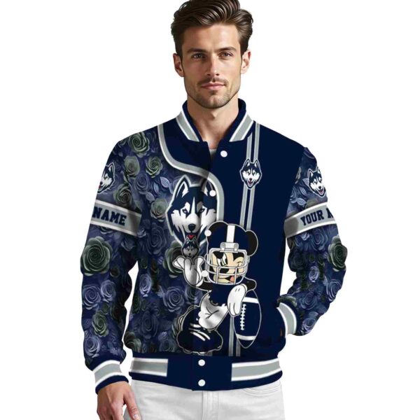 customized uconn huskies rose mickey blue jacket high quality jacketwow