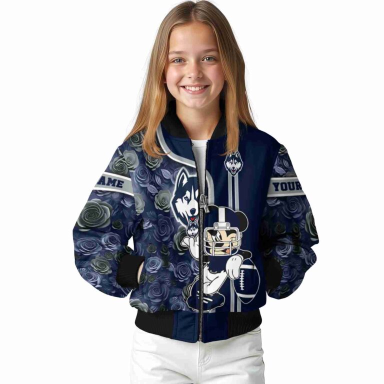 customized uconn huskies rose mickey blue jacket top rated jacketwow