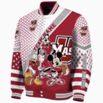 customized umass minutemen mickey donald goofy red white jacket best selling jacketwow