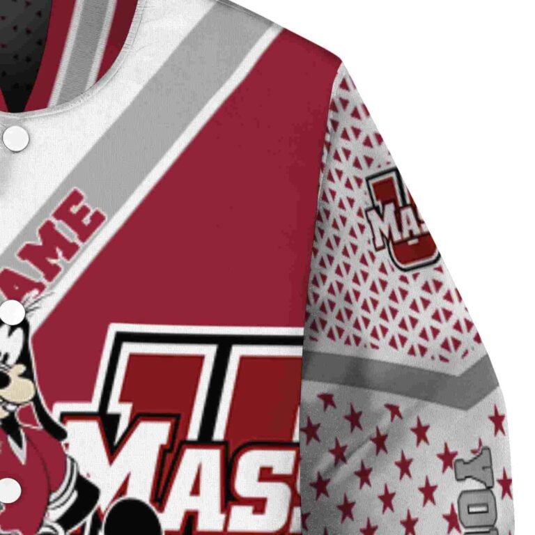 customized umass minutemen mickey donald goofy red white jacket premium grade jacketwow