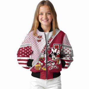 customized umass minutemen mickey donald goofy red white jacket top rated jacketwow