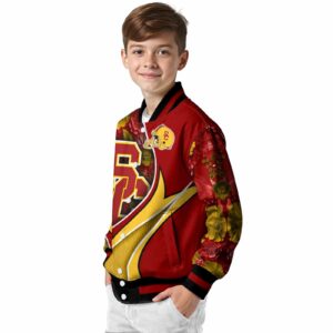 customized usc trojans floral print red jacket trendy jacketwow