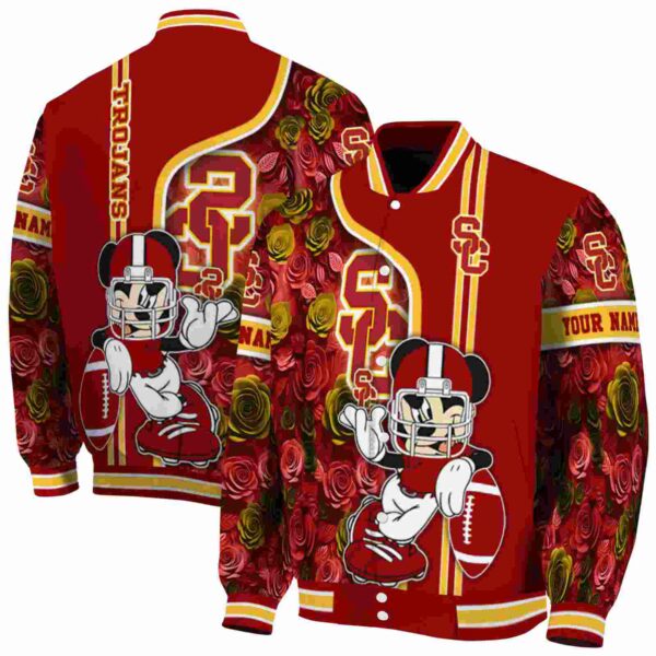 customized usc trojans rose mickey red jacket fashion forward jacketwow