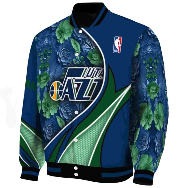 customized utah jazz floral print navy jacket best selling jacketwow