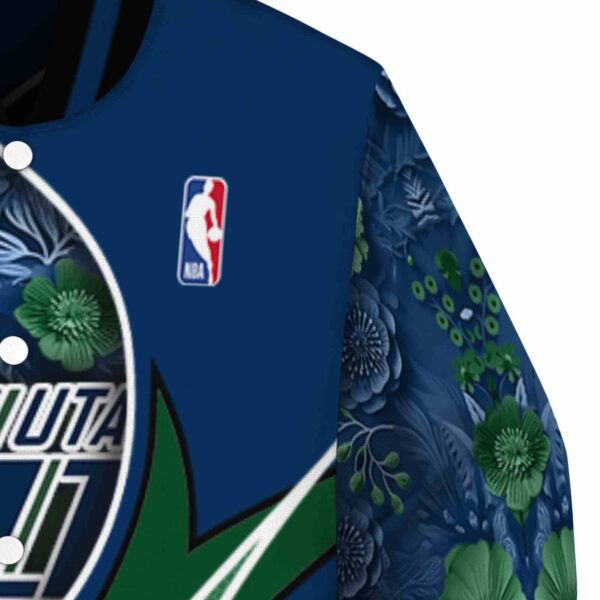 customized utah jazz floral print navy jacket premium grade jacketwow