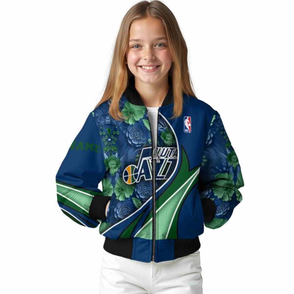 customized utah jazz floral print navy jacket top rated jacketwow