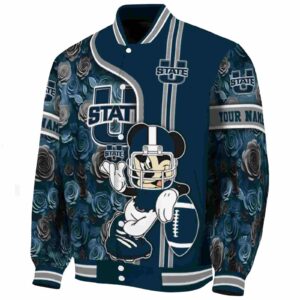 customized utah state aggies rose mickey navy jacket best selling jacketwow