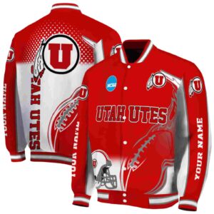 customized utah utes flaming football red white jacket fashion forward jacketwow