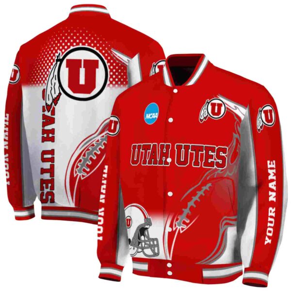 customized utah utes flaming football red white jacket fashion forward jacketwow