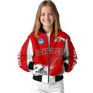 customized utah utes flaming football red white jacket top rated jacketwow
