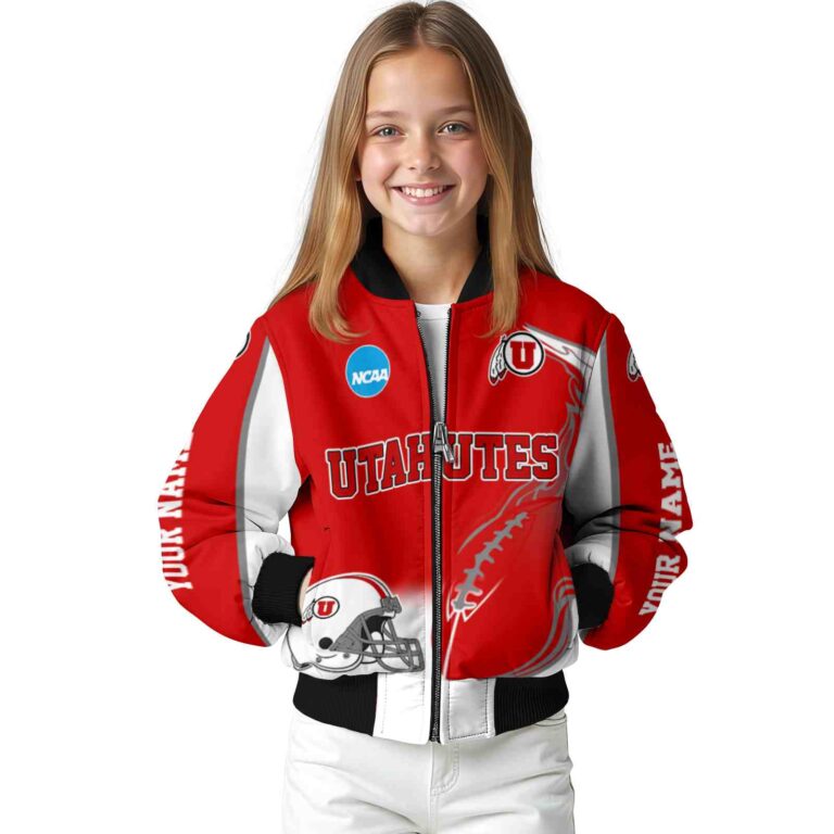 customized utah utes flaming football red white jacket top rated jacketwow