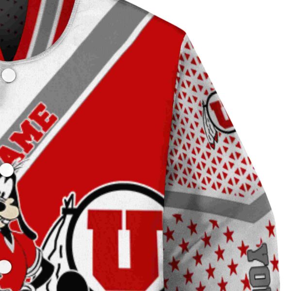 customized utah utes mickey donald goofy red white jacket premium grade jacketwow