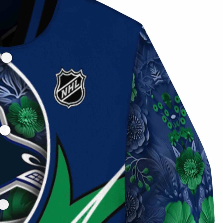 customized vancouver canucks floral print blue jacket premium grade jacketwow