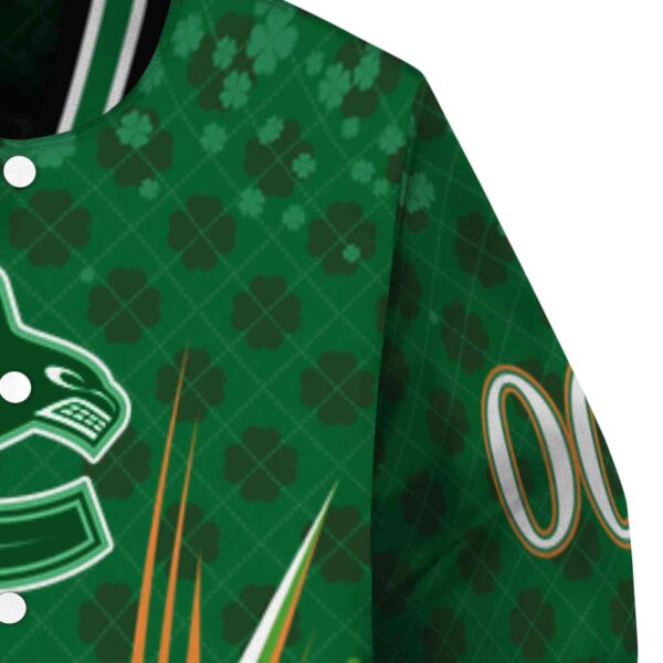 customized vancouver canucks shamrock pattern green jacket premium grade jacketwow