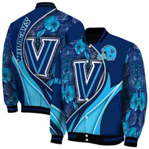 customized villanova wildcats floral print navy jacket fashion forward jacketwow