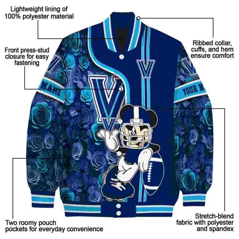 customized villanova wildcats rose mickey navy jacket new arrival jacketwow
