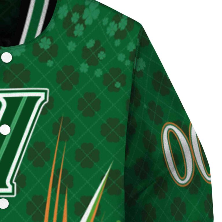 customized villanova wildcats shamrock pattern green jacket premium grade jacketwow
