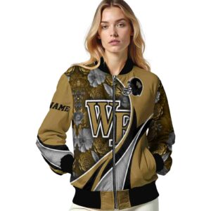customized wake forest demon deacons floral print gold jacket latest model jacketwow