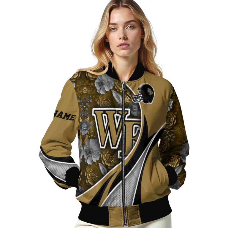 customized wake forest demon deacons floral print gold jacket latest model jacketwow