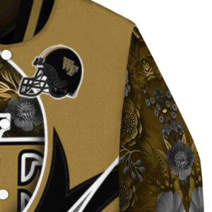 customized wake forest demon deacons floral print gold jacket premium grade jacketwow