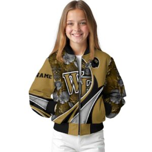 customized wake forest demon deacons floral print gold jacket top rated jacketwow