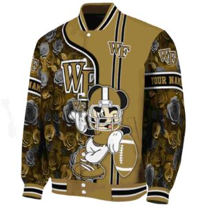 customized wake forest demon deacons rose mickey gold jacket best selling jacketwow