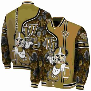 customized wake forest demon deacons rose mickey gold jacket fashion forward jacketwow
